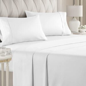 Husa pat cu elastic pentru saltea 160x200x20cm, bambac ranforce Alb
