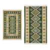 1+1 Covoare traditionale, dimensiunea 120x180cm+ 60x120cm, verde si crem, model ROMB