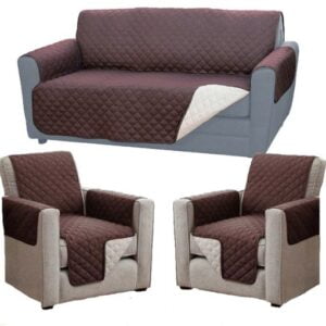 1+2 Set- Husa pentru canapea 3 locuri 185x185cm (sezut)+ 2 Huse pentru fotoliu 60x176cm – Mahon+ yvoire - imagine 2