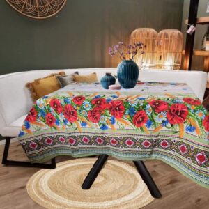Fata de masa din bumbac, cu motive traditionale 160x220 cm cod0013