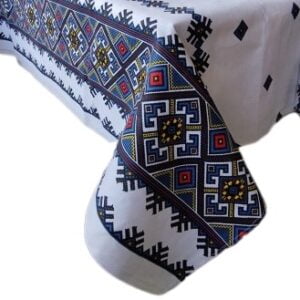 Fata de masa din bumbac, cu motive traditionale 150x160 cm cod0014 - imagine 3