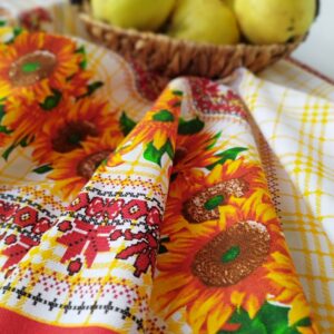Fata de masa din bumbac, cu motive traditionale 160x160 cm cod0012 - imagine 2