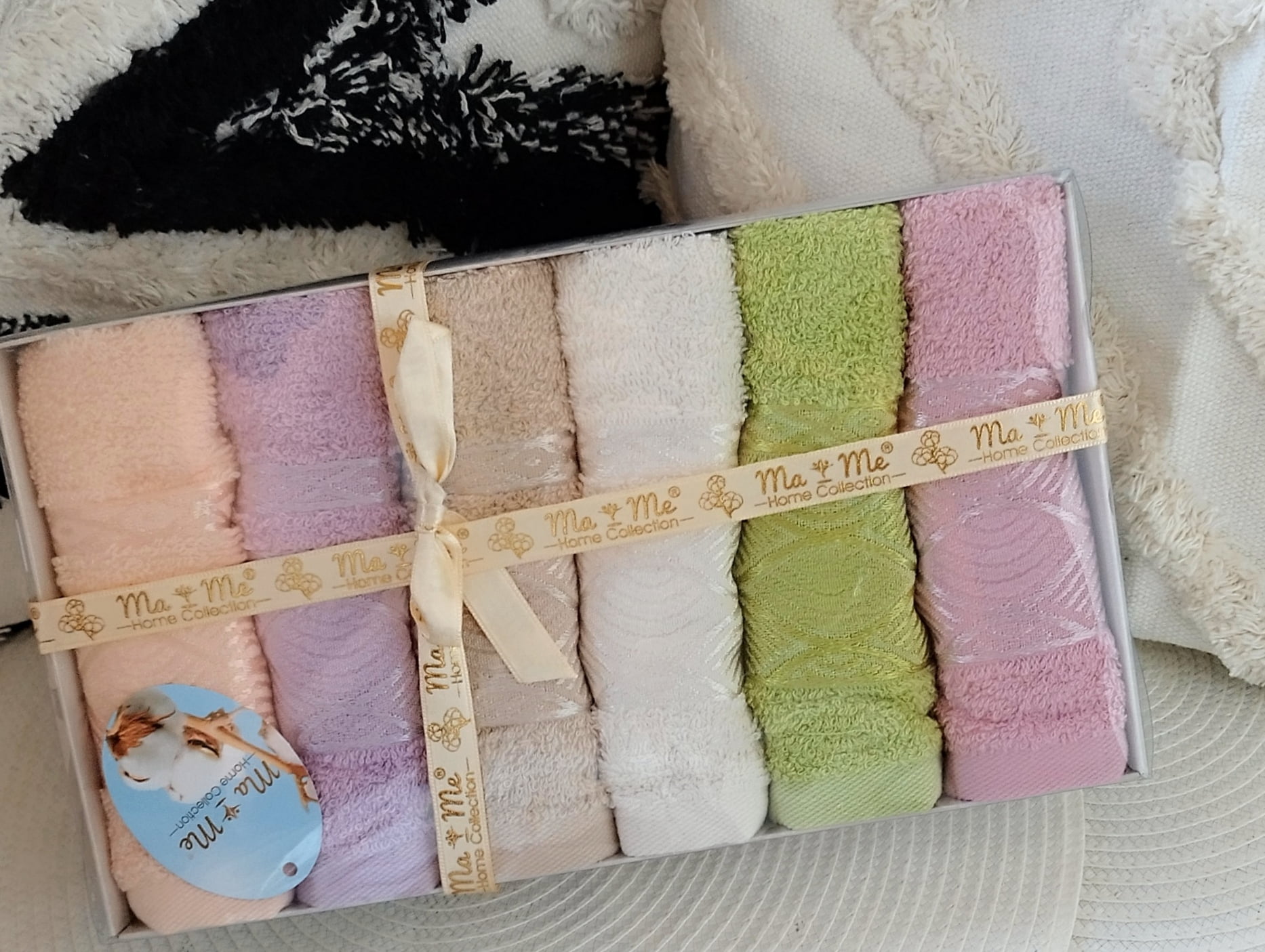 Set 6 prosoape pentru maini, bumbac 100%, dimensiune 30x50cm Pastel03 - imagine 2