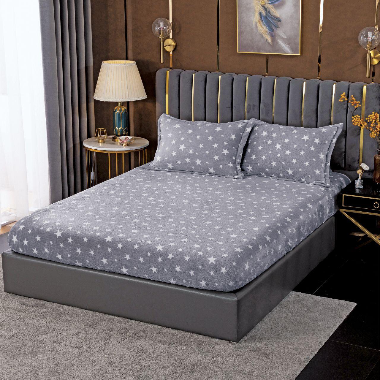Husa pat cu elastic 180x200x20cm +doua fete de perna 50x70cm, cocolino HC004