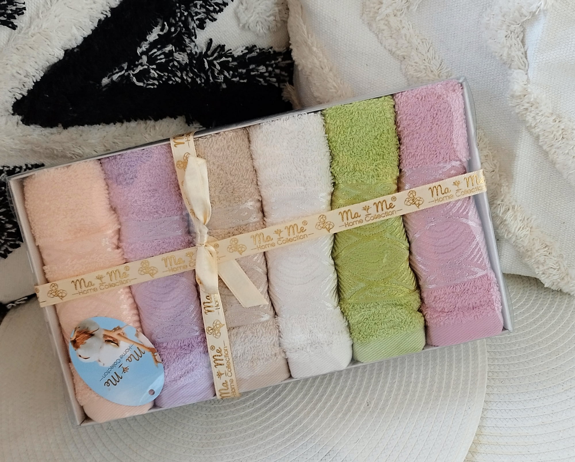 Set 6 prosoape pentru maini, bumbac 100%, dimensiune 30x50cm Pastel03