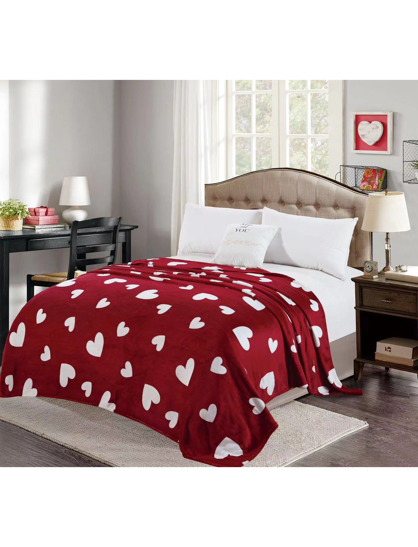 Patura pufoasa, COCOLINO 200x230cm - Hearts