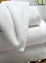 Alternative view of Prosop alb, fara model, bumbac 100%, dimensiunea 70x140cm, 550gr/mp