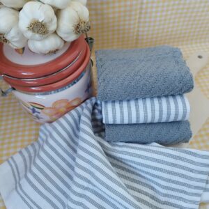 Set 4 prosoape pentru bucatarie, bumbac 100%, dimensiune 30x30cm Happy time 004