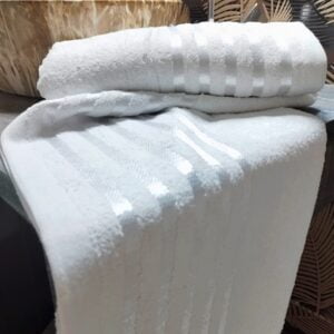 Set 2 Prosoape albe, bumbac 100%, dimensiunea 60x90cm, 400gr/mp Soft - imagine 2