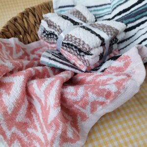 Set 4 prosoape pentru bucatarie, bumbac 100%, dimensiune 30x30cm Happy time 016