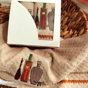 Set 2 prosoape bucatarie, bumbac 100%, dimensiune 38x65cm , cutie CADOU Caffe Latte001