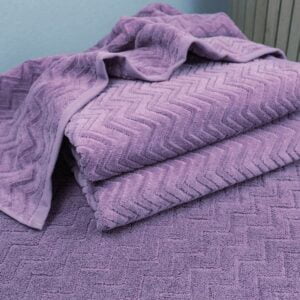 Set 2 prosoape baie , bumbac 100%, dimensiune 50x100cm Waves LILA