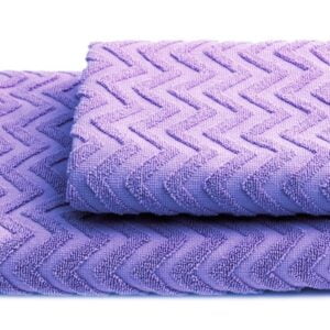 Set 2 prosoape baie , bumbac 100%, dimensiune 50x100cm Waves LILA - imagine 3