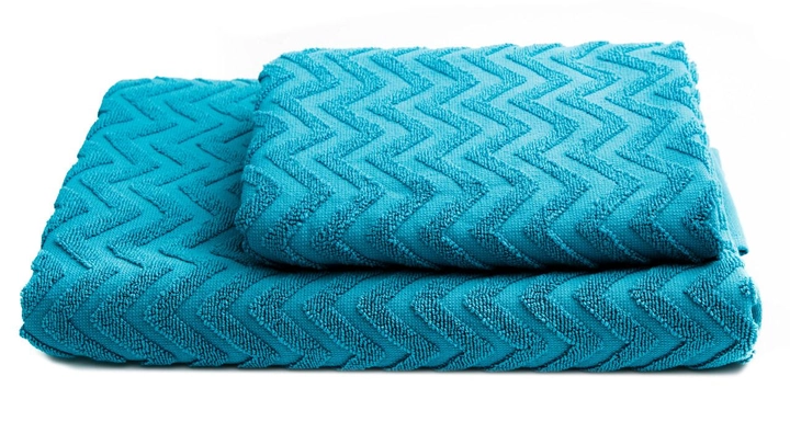 Set 2 prosoape baie , bumbac 100%, dimensiune 50x100cm Waves Turquoise