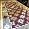 Covor traditional, tesut, cu doua fete, dimensiunea 80x200cm Maro si crem, model RUSTIC