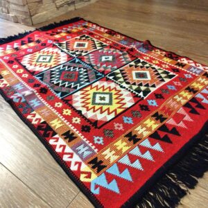 Covor model geometric, cu doua fete, dimensiunea 60x90cm  GM04 - imagine 2