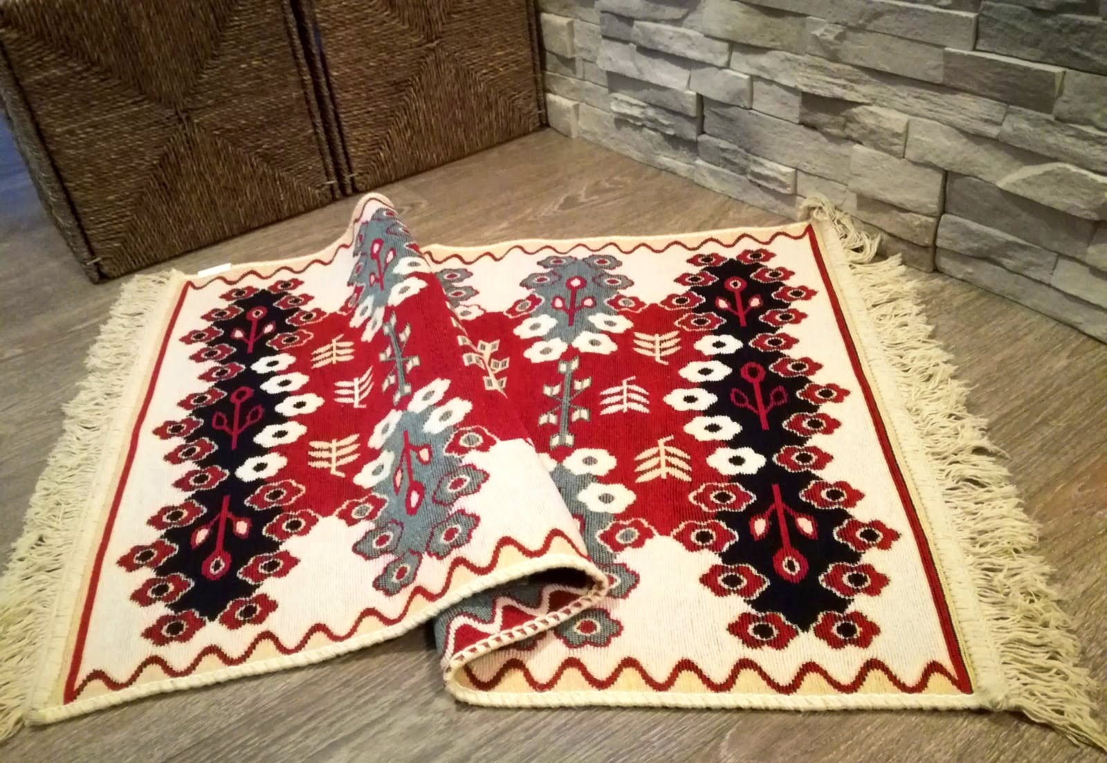 Covor traditional, cu doua fete, dimensiunea 60x90cm COTON03 - imagine 2