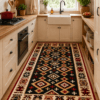 Covor traditional, cu doua fete, dimensiunea 80x120cm, rosu si crem H&H112A