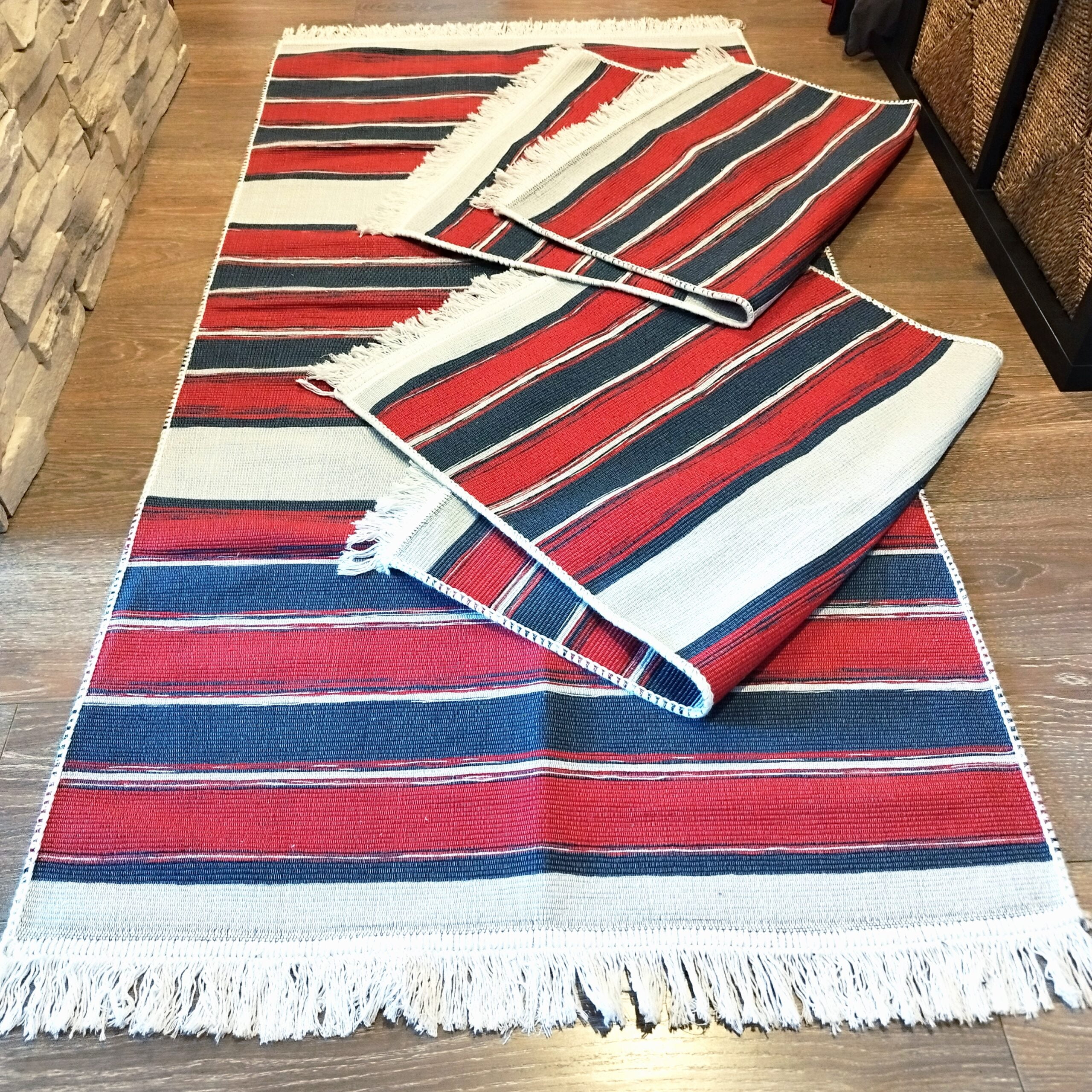 1+2 Covoare traditionale, cu doua fete, dimensiunea 80x150cm + 2X60x90cm COTON05AC