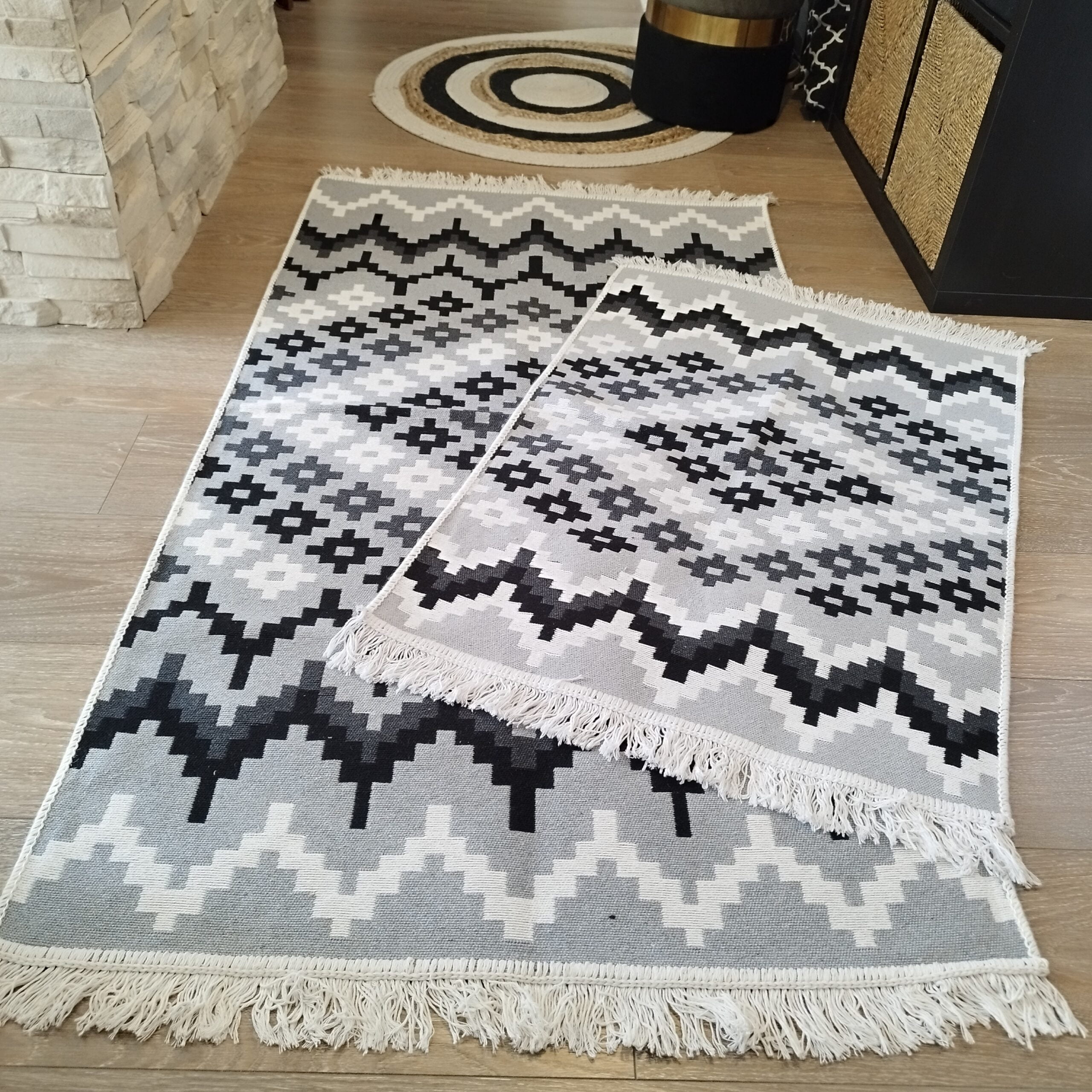 1+1 Covoare traditionale, cu doua fete, dimensiunea 80x150cm + 60x90cm COTON06AB
