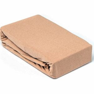 Husa pat cu elastic 160x200x25cm bumbac tricot Capucino - imagine 2