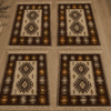 set 4 Covoare traditionale tesute, cu doua fete, iuta, dimensiunea 60x90cm, Maro, model ROMB