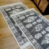 1+1 Set Covoare traditionale, dimensiunea 80x125cm, gri, model Con de brad