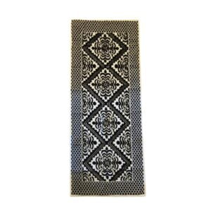 Covor tesut bumbac, dimensiunea 80x300cm Alb si Negru, cod CB27S - imagine 3