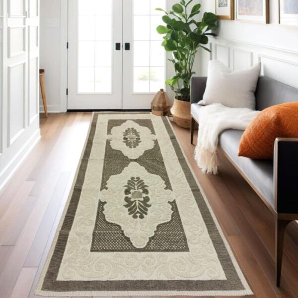 Covor tesut bumbac, dimensiunea 80x300cm Capucino, cod CB229