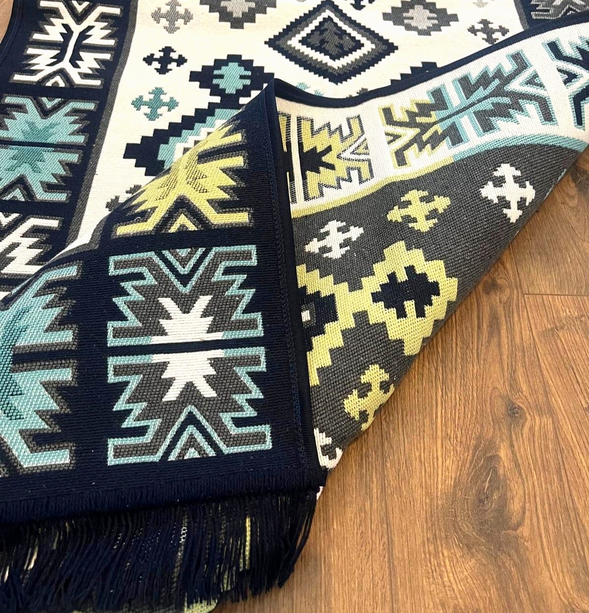 Covor traditional, cu doua fete, dimensiunea 80x200cm, H&H110 - imagine 2