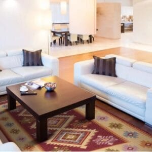 Covor traditional, dimensiunea 300x400cm, rosu si crem, model ROMB - imagine 3