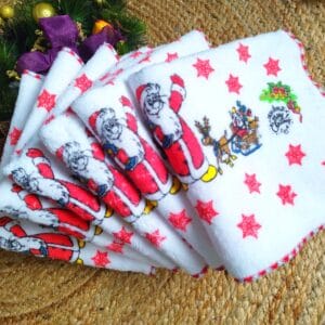 Alternative view of Set 6 prosoape pentru bucatarie, bumbac 100%, dimensiune 40x60cm model de Craciun cu Stelute