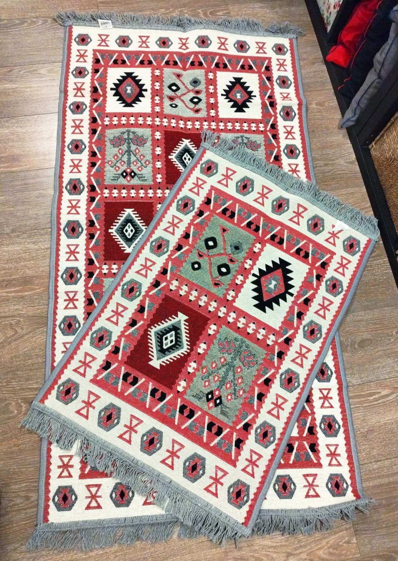 1+1 Covoare traditionale, cu doua fete, dimensiunea 60x120cm+80x200cm H&H46 - imagine 2