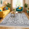 Covor traditional, dimensiunea 160x250cm, Gri si alb, model Rustic