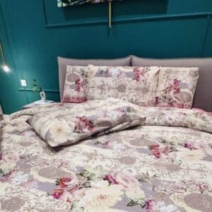 Lenjerie de pat dublu, ranforce bumbac 100% Julie 003 - imagine 2