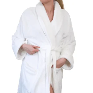 Halat alb din prosop, cu guler, bumbac 100%, unisex dimensiune 3XL