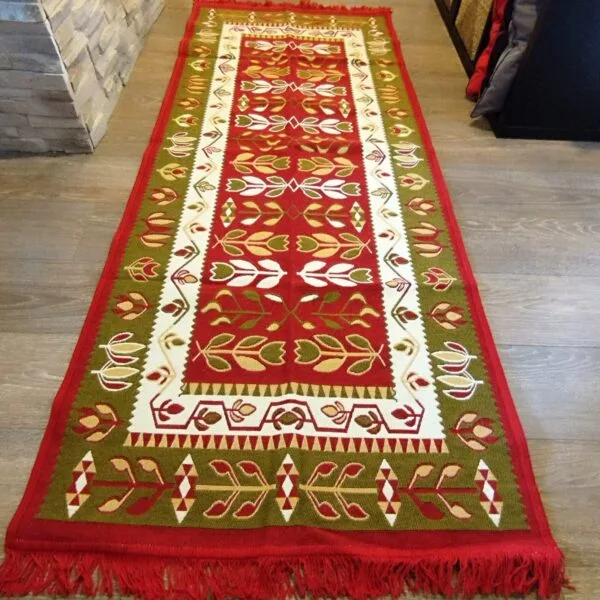 Covor floral, cu doua fete, dimensiunea 80x300cm H&H115 - imagine 5