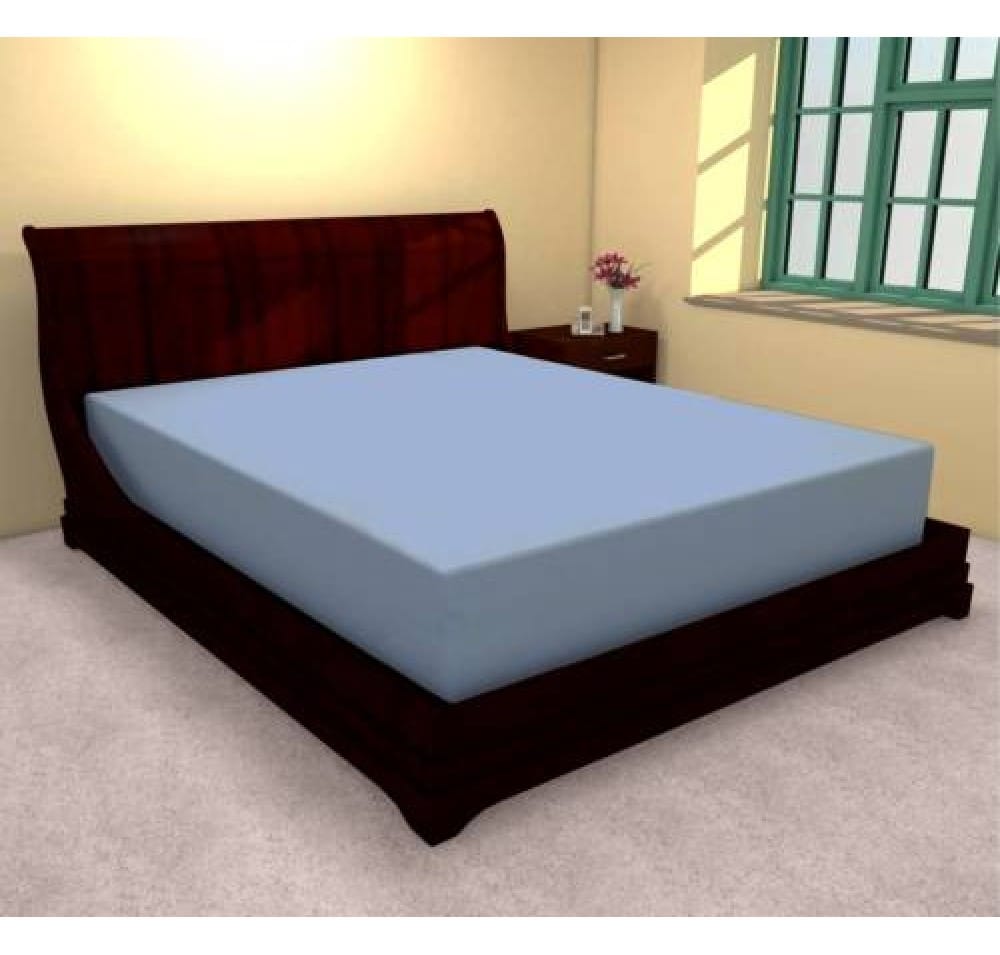 Husa pat cu elastic 160x200x25cm bumbac tricot Bleu