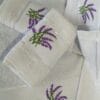 Set 5 prosoape pentru bucatarie, bumbac 100%, dimensiune 25x50cm alb cu Lavanda