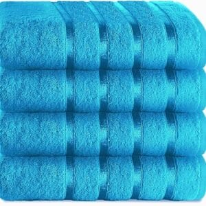 Set 4 Prosoape bumbac 100%, albastru, dimensiunea 50x90cm 400gr/mp Casabella - imagine 4