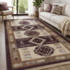 Covor traditional, dimensiunea 140x210cm, maro si crem, model SPIC DE GRAU
