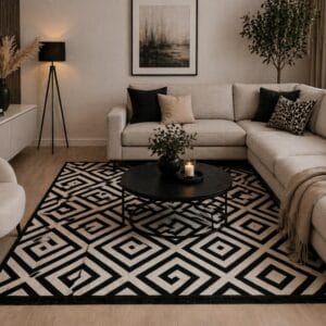 Covor tesut, cu doua fete, dimensiunea 140x215cm H&H122