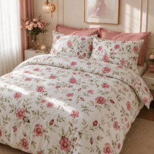 Lenjerie de pat dublu, bumbac 100% ranforce 011- cu fermoar