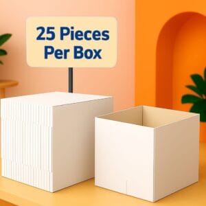 Pachet 25 Cutii albe carton mici 20x16x14 cm