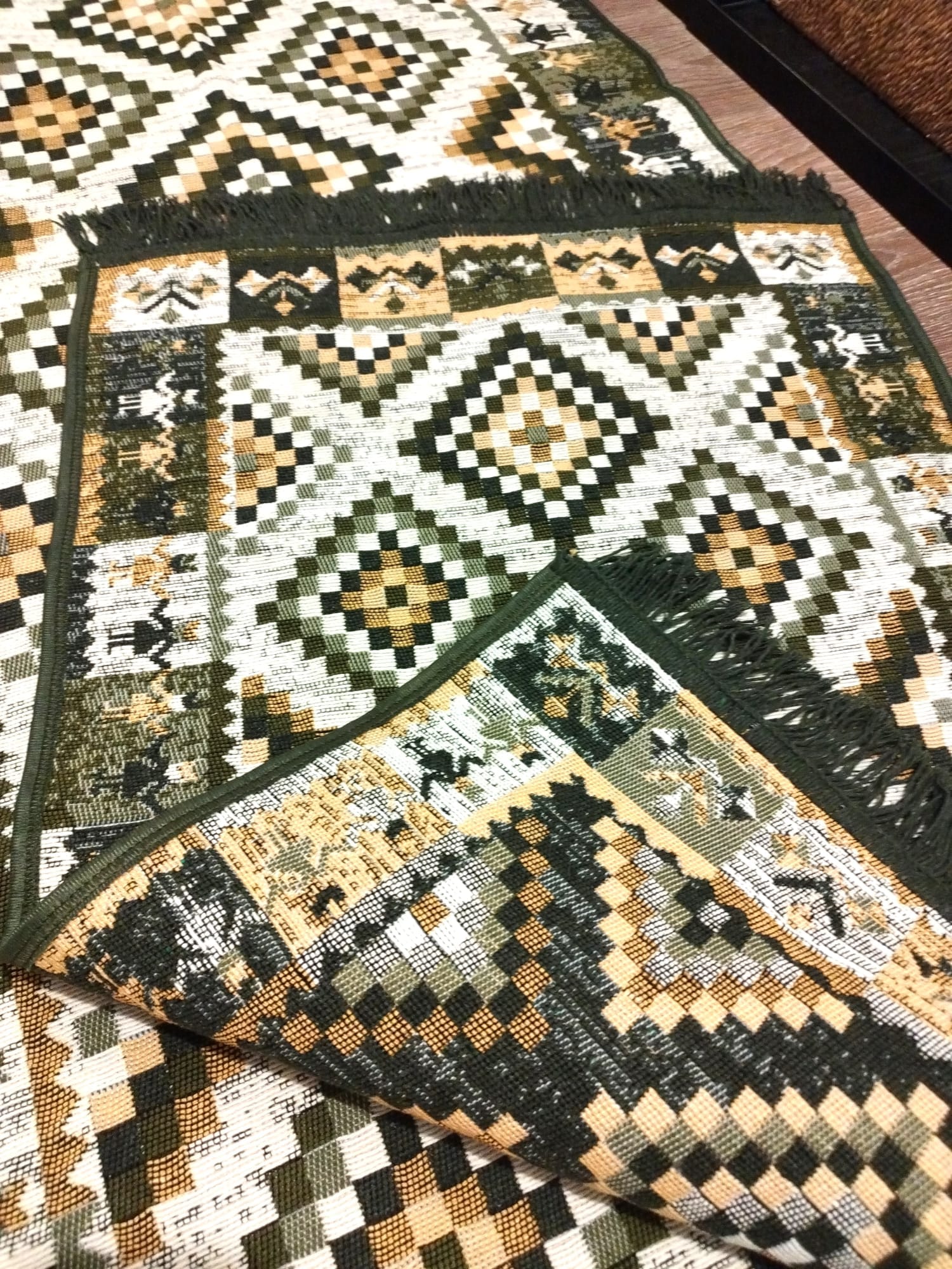 1+1 Set Covoare tesute, cu doua fete, dimensiunea 60x90cm+80x200cm H&H404 - imagine 4