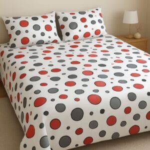 Cearsaf de pat cu tiv, din  bumbac 100%, dimensiune 220x240cm Geometric01