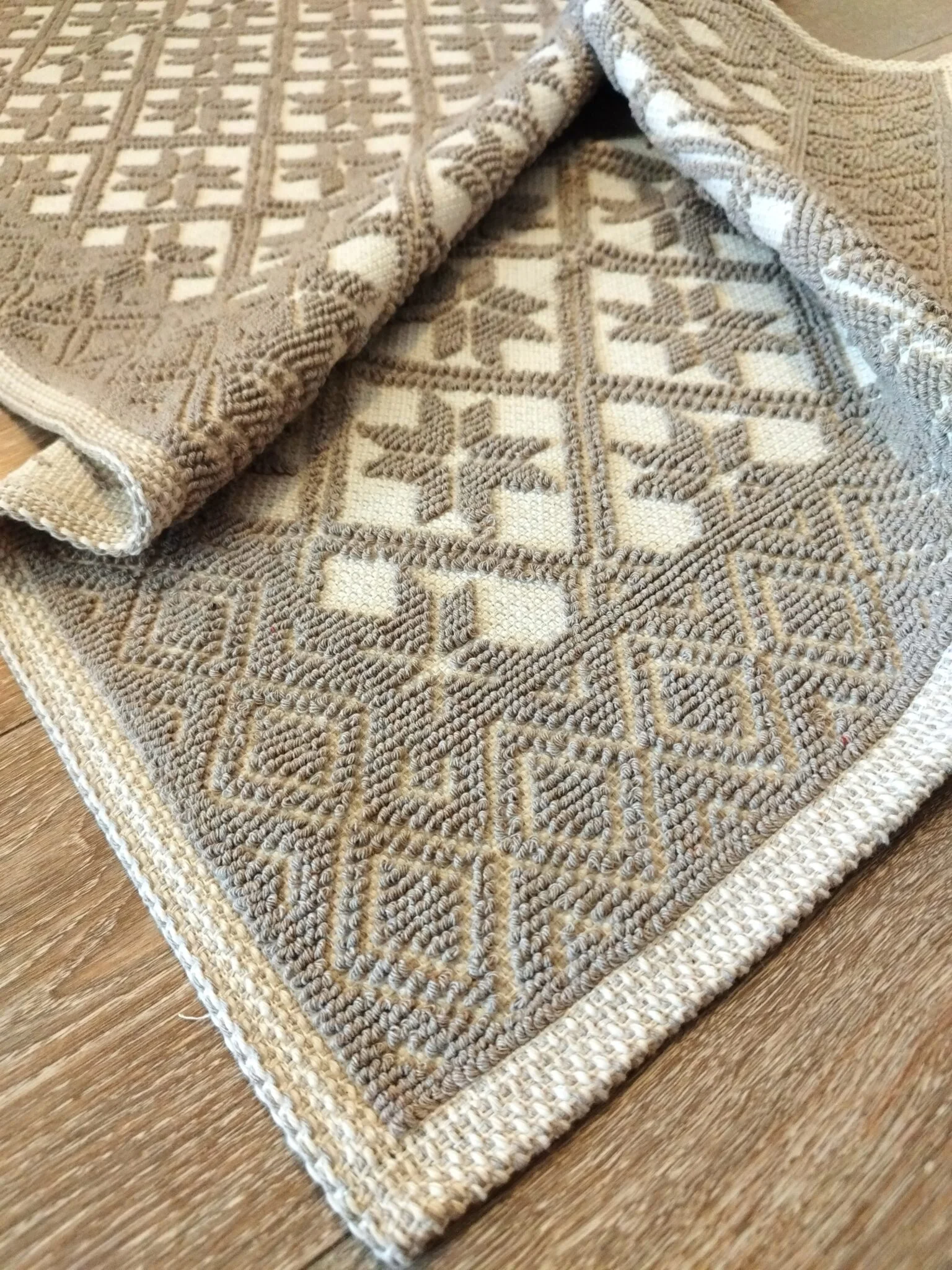 Covor tesut bumbac, dimensiunea 140x200cm Capucino, cod CB226 - imagine 2