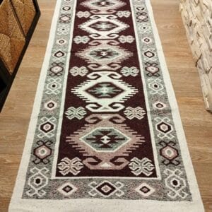 Covor traditional, dimensiunea 80x200cm bordo si alb Hora - imagine 4