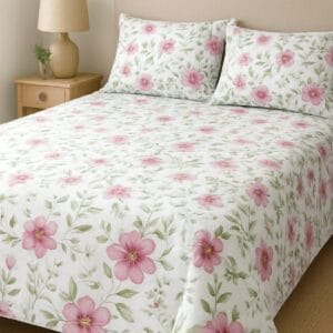 Set de pat -Cearsaf de pat cu tiv 220x240cm+2 fete perna 50x70cm, din  ranforce bumbac 100%,  Ranforce11