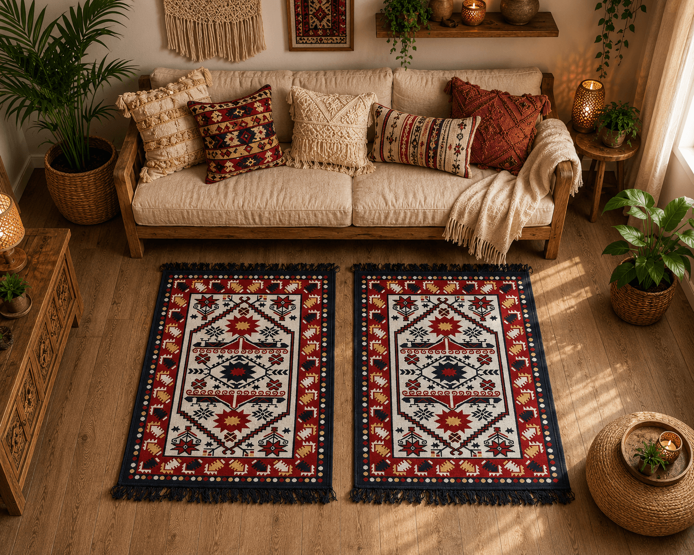 1+1 Covoare traditionale, cu doua fete, dimensiunea 60x90cm H&H504